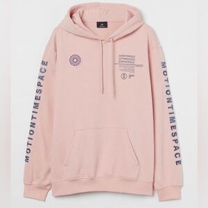 H & M pink basketball motion time space hoodie Sweatshirt size M